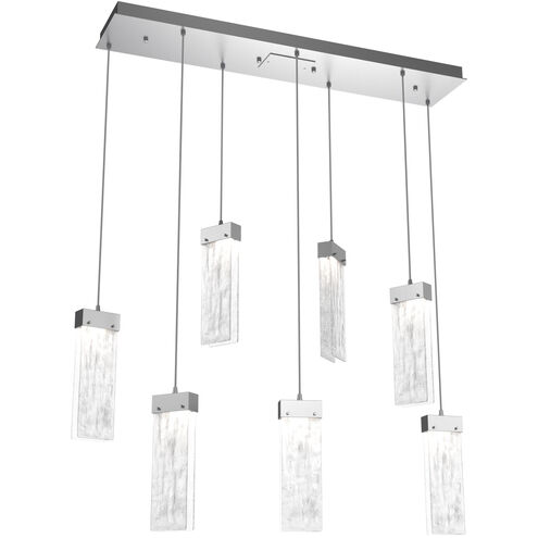 Parallel LED 44.2 inch Classic Silver Linear Pendant Ceiling Light in 3000K LED, Clear Granite, Multi-Port