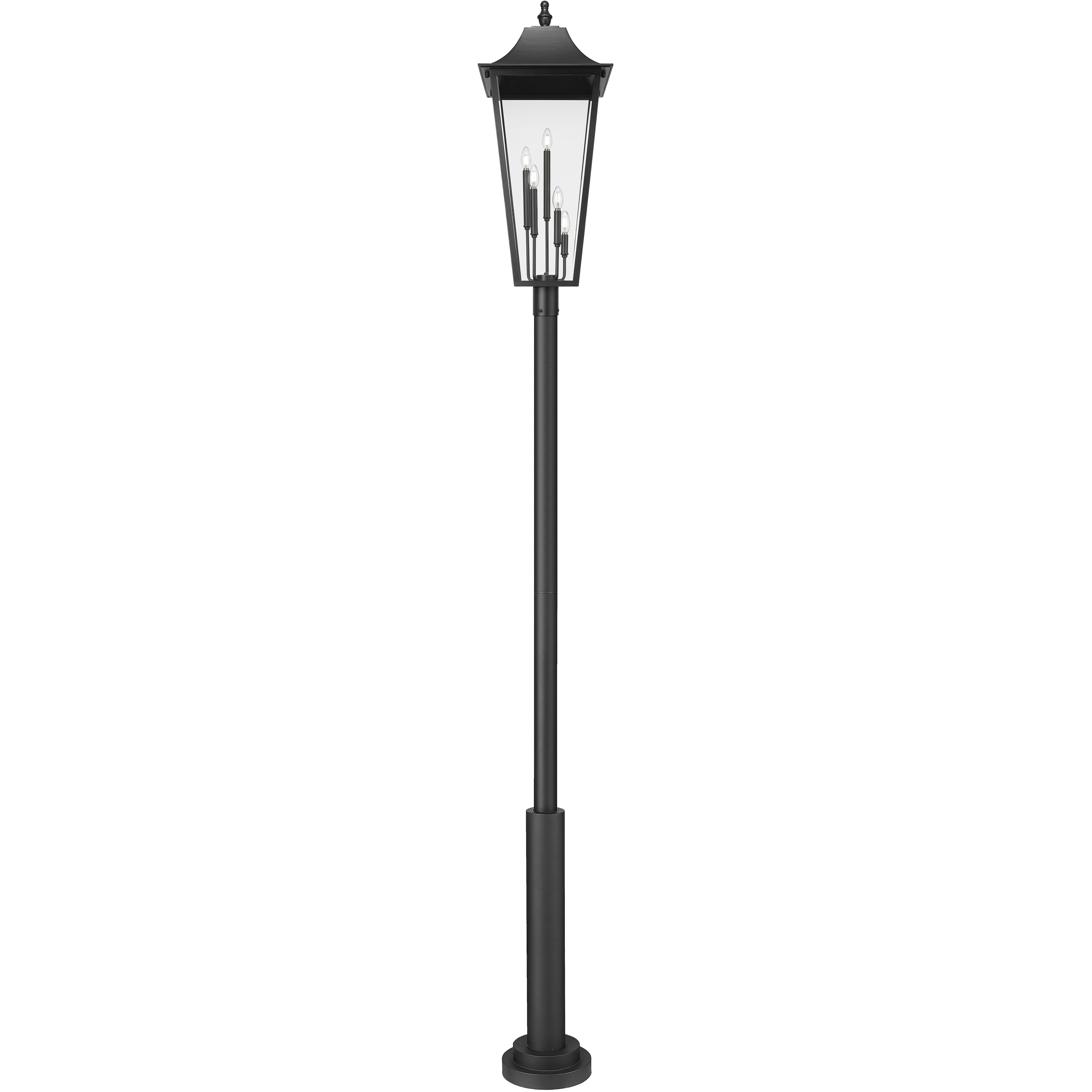Gannon 5 Light 134.75 inch Black Outdoor Post Mounted Fixture in G9