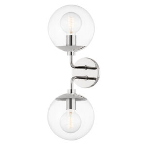 Meadow 2 Light 7 inch Polished Nickel Wall Sconce Wall Light