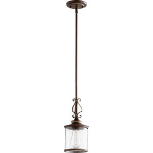 San Miguel 1 Light 6 inch Vintage Copper Mini Pendant Ceiling Light, Clear Seeded