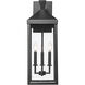 Yates 3 Light 26 inch Powder Coated Black Outdoor Wall Sconce