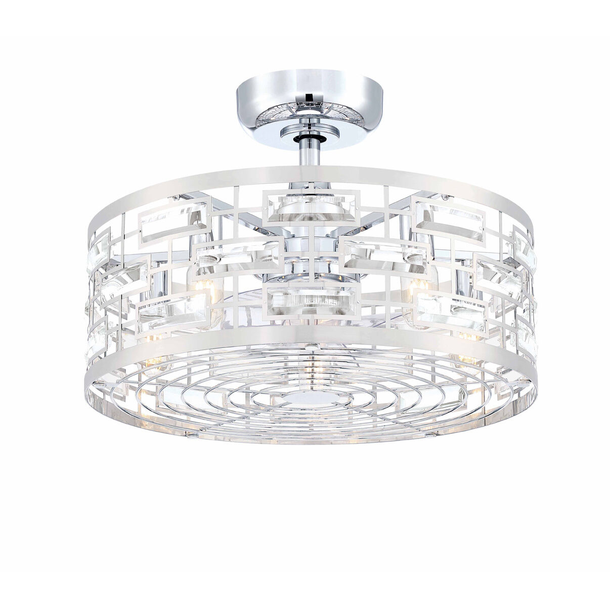 Klout 12 inch Chrome with Clear Blades Fan-Uni