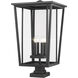 Seoul 4 Light 32 inch Black Outdoor Pier Mounted Fixture