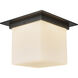Mineral 1 Light 11.13 inch Urban Bronze and Matte Opal Glass Flush Mount Ceiling Light in Opal Glass Shade