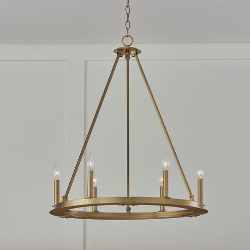Pearson 6 Light 26 inch Aged Brass Chandelier Ceiling Light
