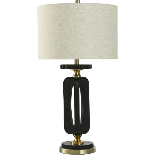 Cameron 32.5 inch 100.00 watt Optical Black and Gold Table Lamp Portable Light