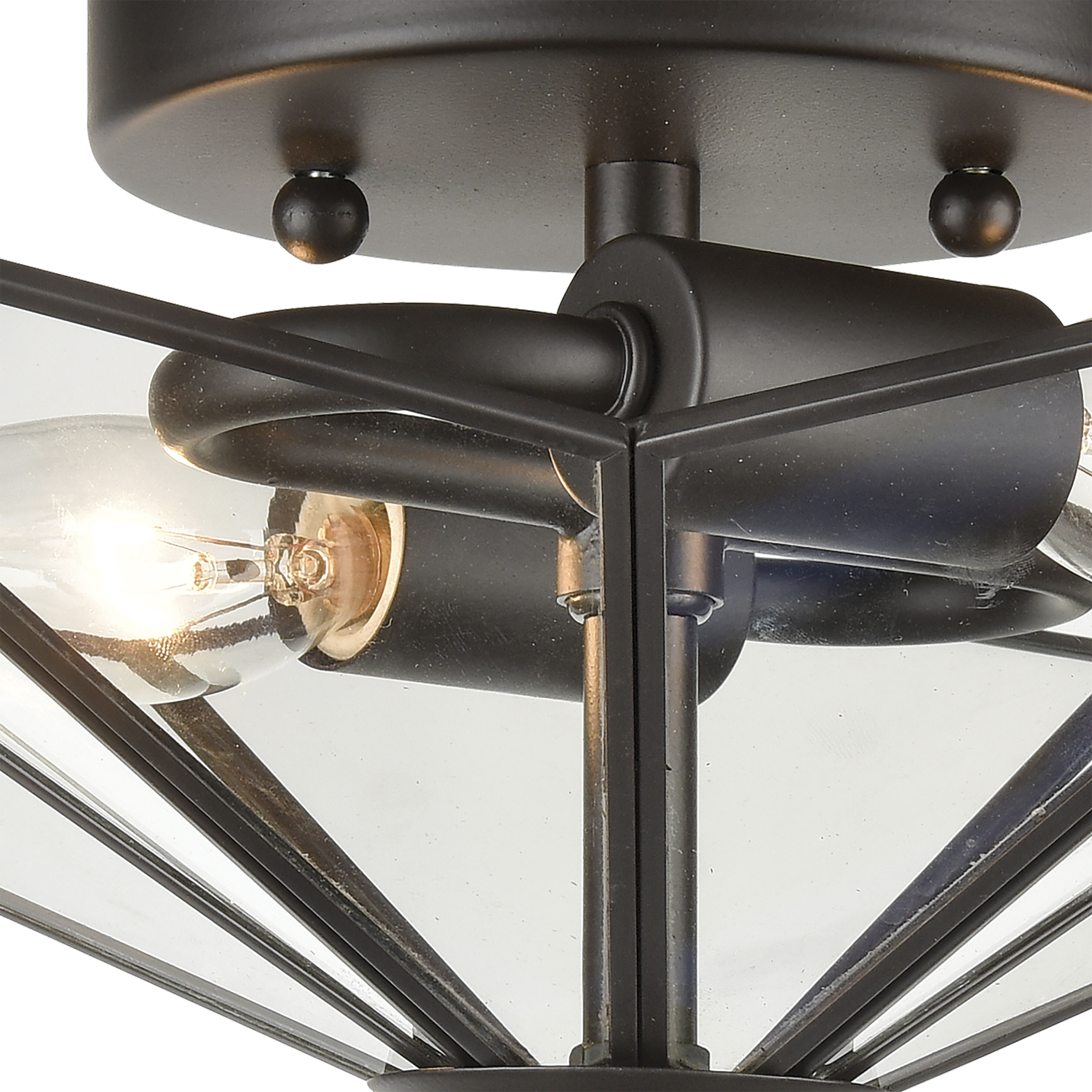 Moravian Star 2 Light 14 inch Oil Rubbed Bronze Flush Mount Ceiling Light