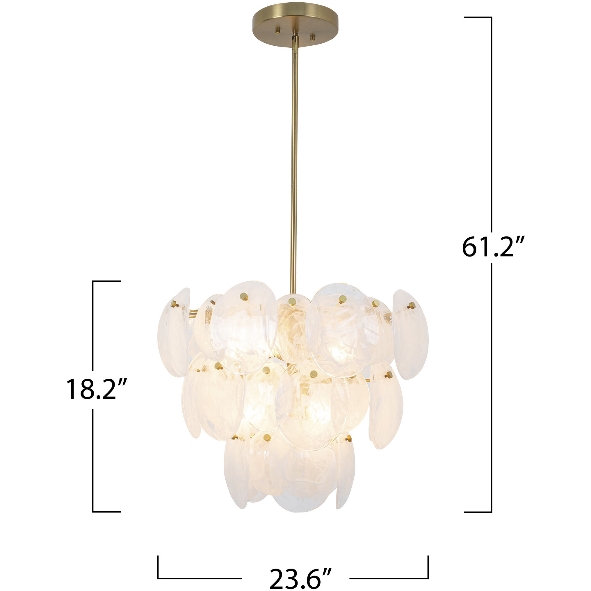 Lily 8 Light 23.58 inch Brushed Brass Chandelier Ceiling Light