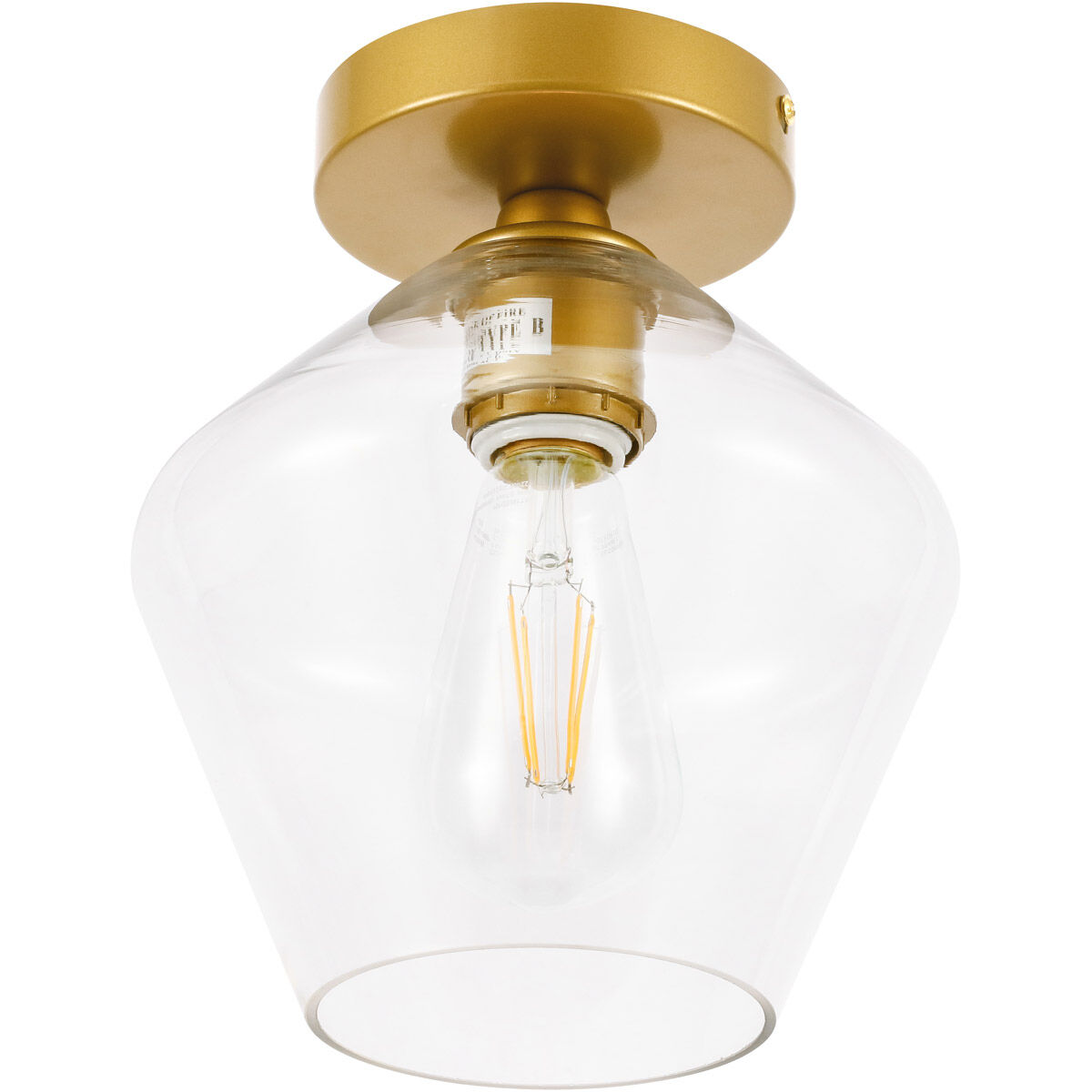 Rochester 1 Light 8 inch Brass Flush Mount Ceiling Light