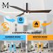 Atlas Irene-5HLK 42 inch Polished Chrome with Walnut Tone Blades Ceiling Mount Paddle Fan, Flush Mounted