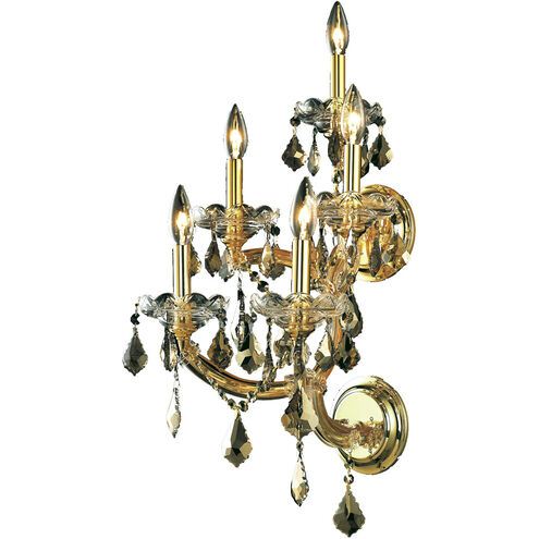 Maria Theresa 5 Light 12 inch Gold Wall Sconce Wall Light in Golden Teak, Royal Cut