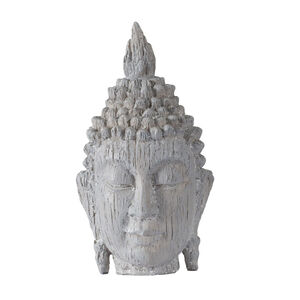 Meditating Buddha Head Gray Outdoor Classic Figurines