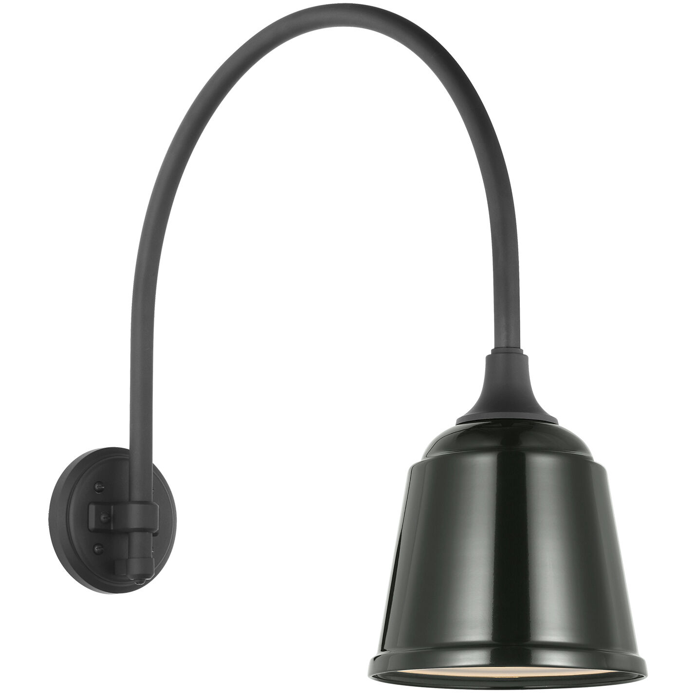 Thomas O'Brien Academy Barn Light LED 21 inch Matte Black Arched Mack Barn Light in 8" Green Rockhouse Shade