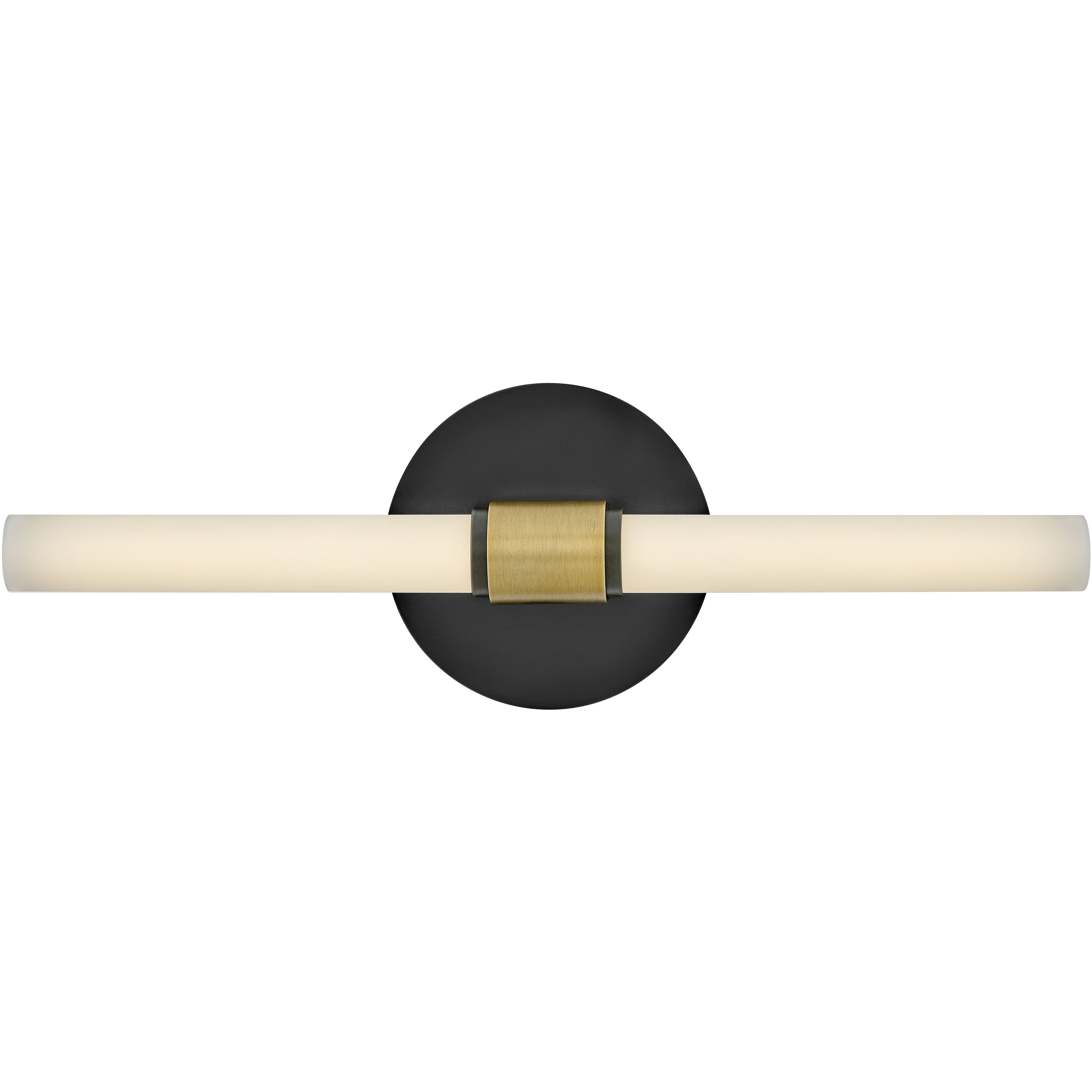 Kai 16.75 inch Black with Lacquered Brass Accents Bath Light Wall Light, Linear