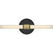 Kai 16.75 inch Black with Lacquered Brass Accents Bath Light Wall Light, Linear