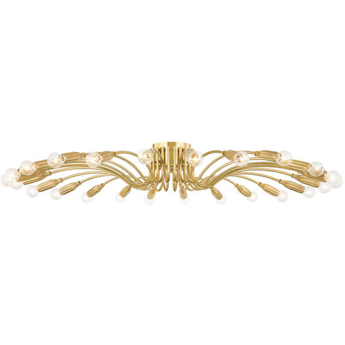 Barney 24 Light 49.25 inch Aged Brass Semi Flush Ceiling Light
