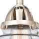 Nouveau 2 Small Canton LED 5.25 inch Polished Nickel Sconce Wall Light in Clear Glass