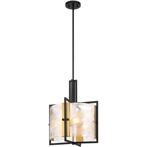 Hayward 3 Light 16 inch Black with Warm Brass Accents Pendant Ceiling Light