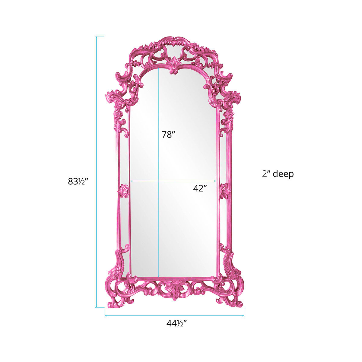 Imperial 85 X 44 inch Hot Pink Wall Mirror, Rectangle