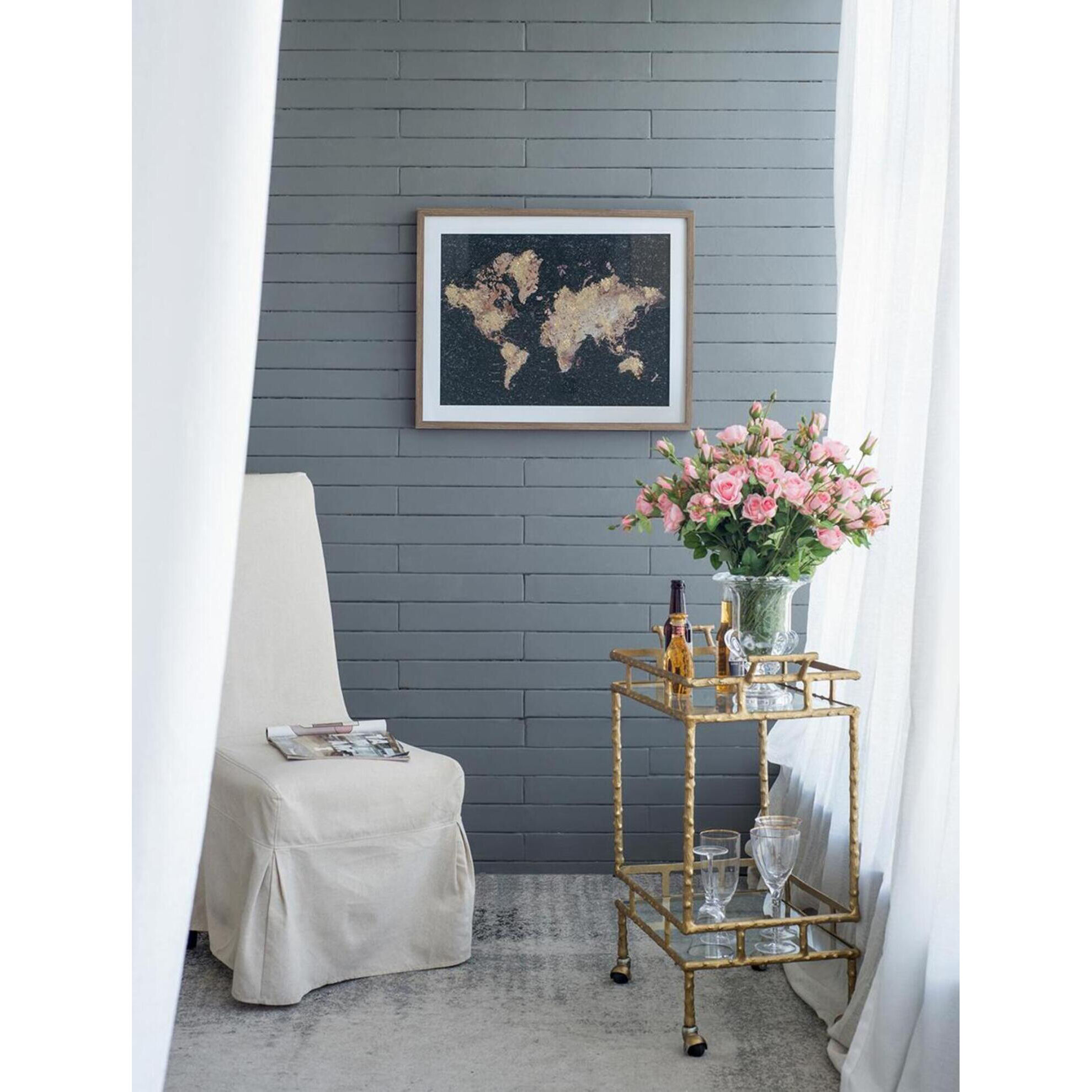 Twig Brass Antique Bar Cart