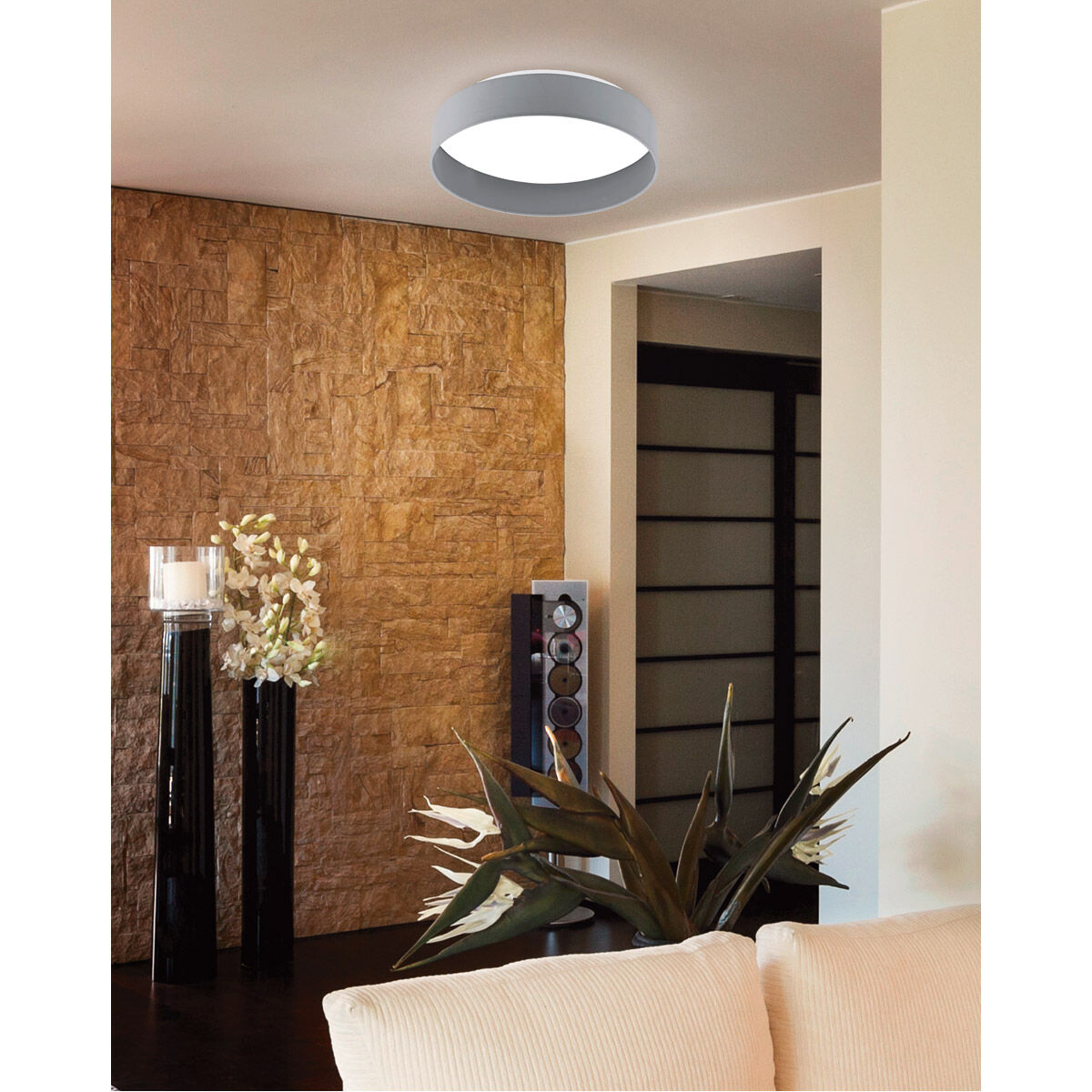 Palomaro LED 16 inch Charcoal Grey Flush Mount Ceiling Light