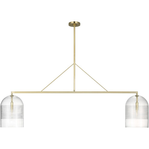 Sean Lavin Leano Linear Chandelier Ceiling Light in Hand-Rubbed Antique Brass