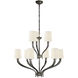 Chapman & Myers Ruhlmann 9 Light 35 inch Bronze 2-Tier Chandelier Ceiling Light in Linen