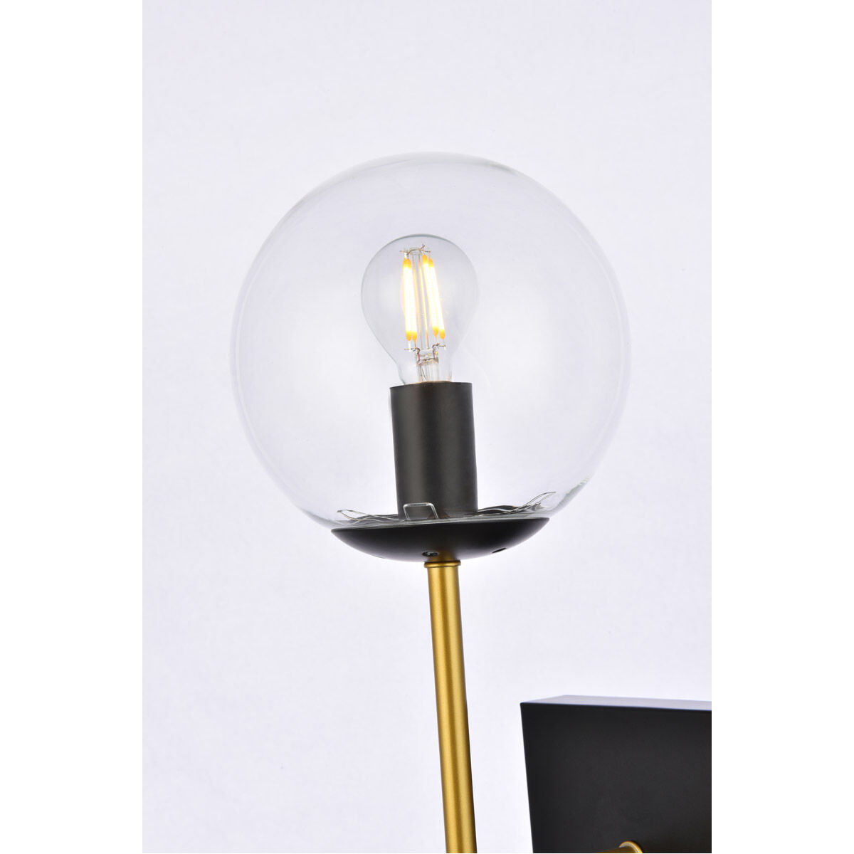 Neri 1 Light 7 inch Black and Brass Bath Sconce Wall Light