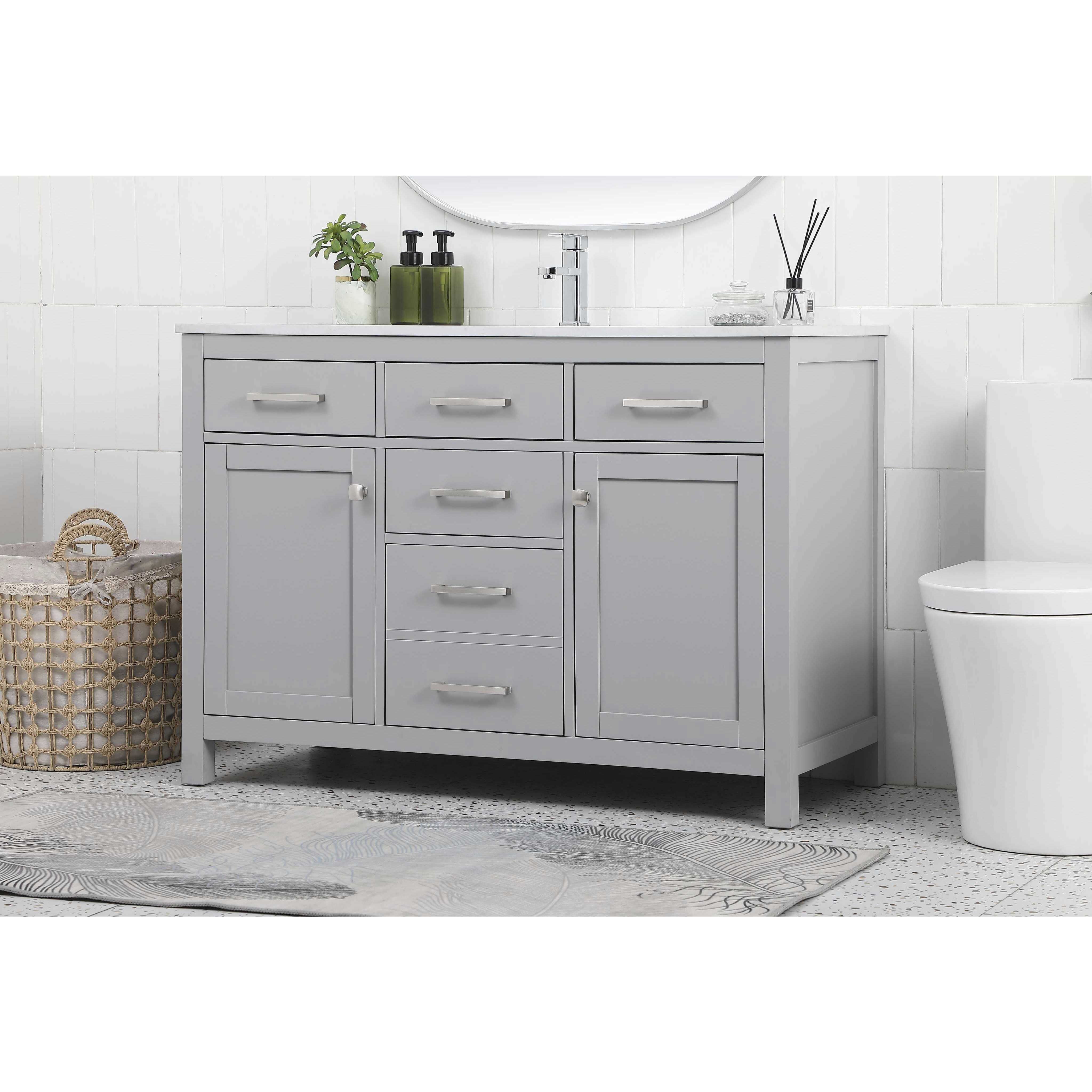 Lewis 48 X 22 X 34 inch Grey Vanity Sink Set