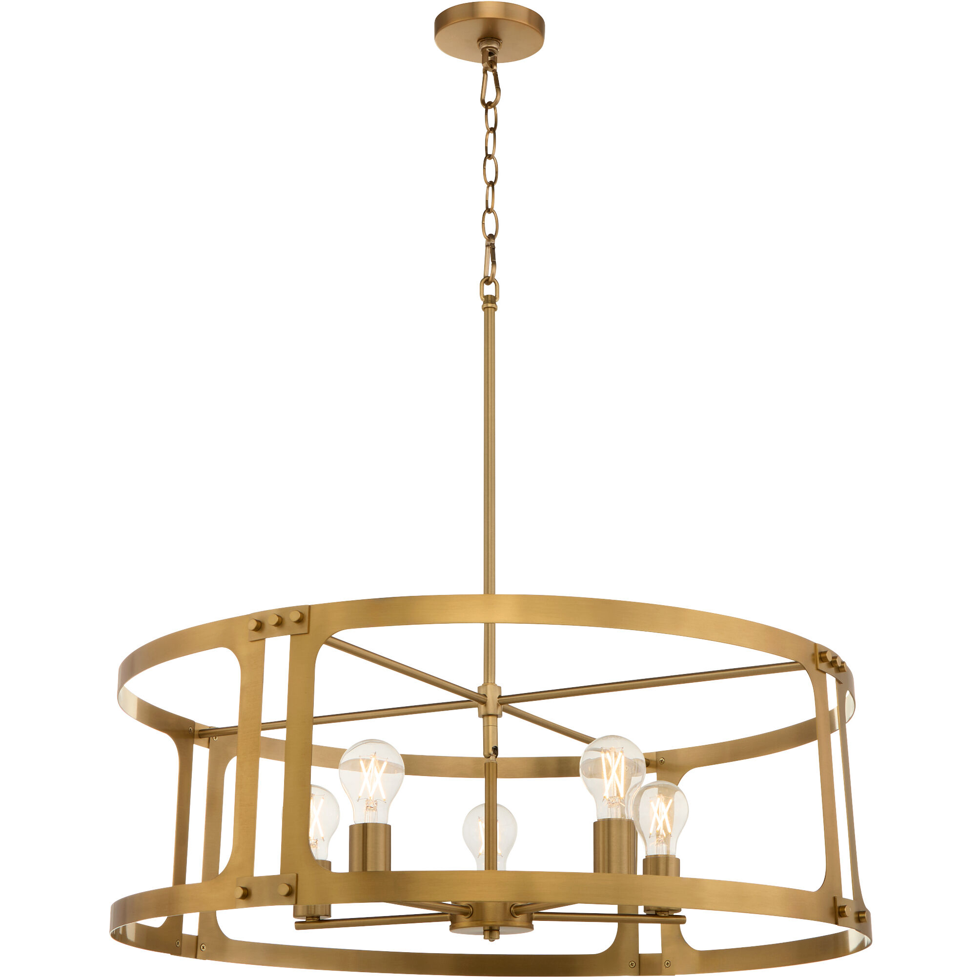 Colburn 5 Light 29 inch Brushed Brass Pendant Ceiling Light
