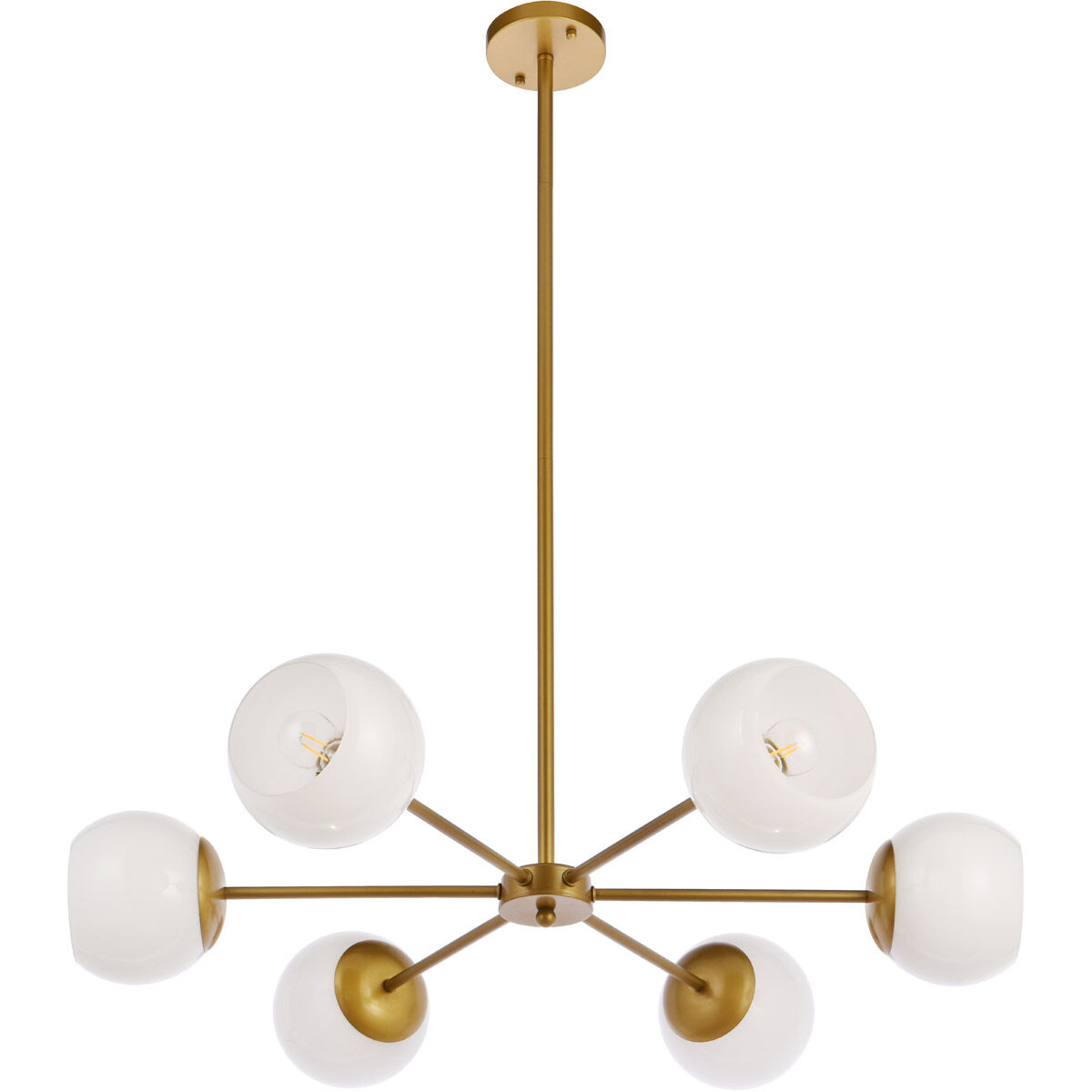 Briggs 6 Light 30 inch Brass Pendant Ceiling Light