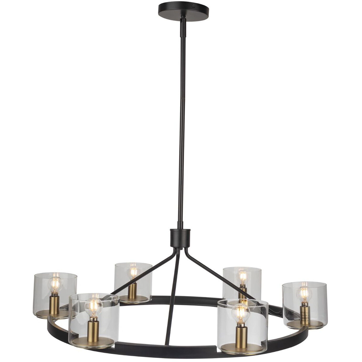 Salinas LED 29 inch Black and Brass Chandelier Ceiling Light