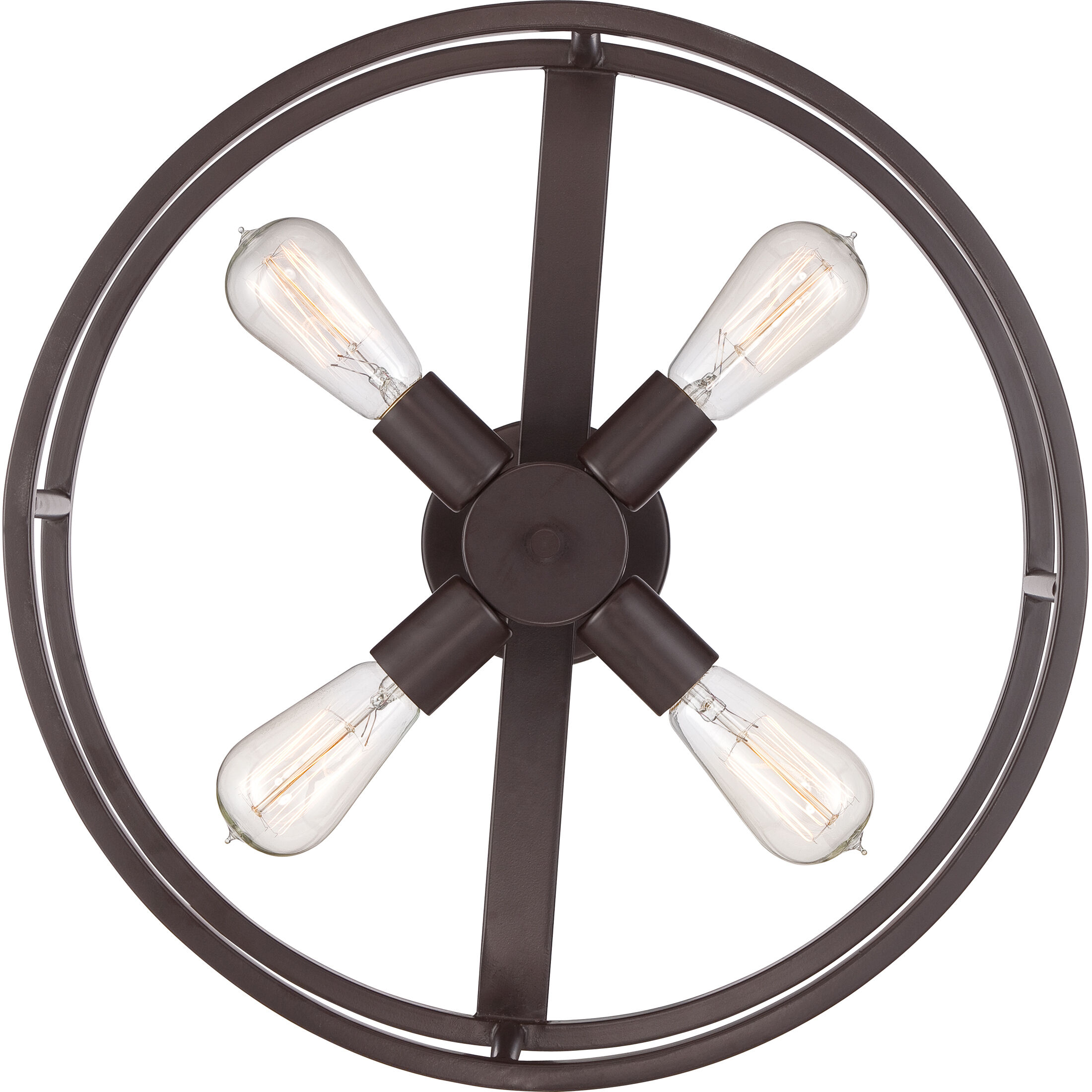 New Harbor 4 Light 18 inch Western Bronze Semi-Flush Mount Ceiling Light