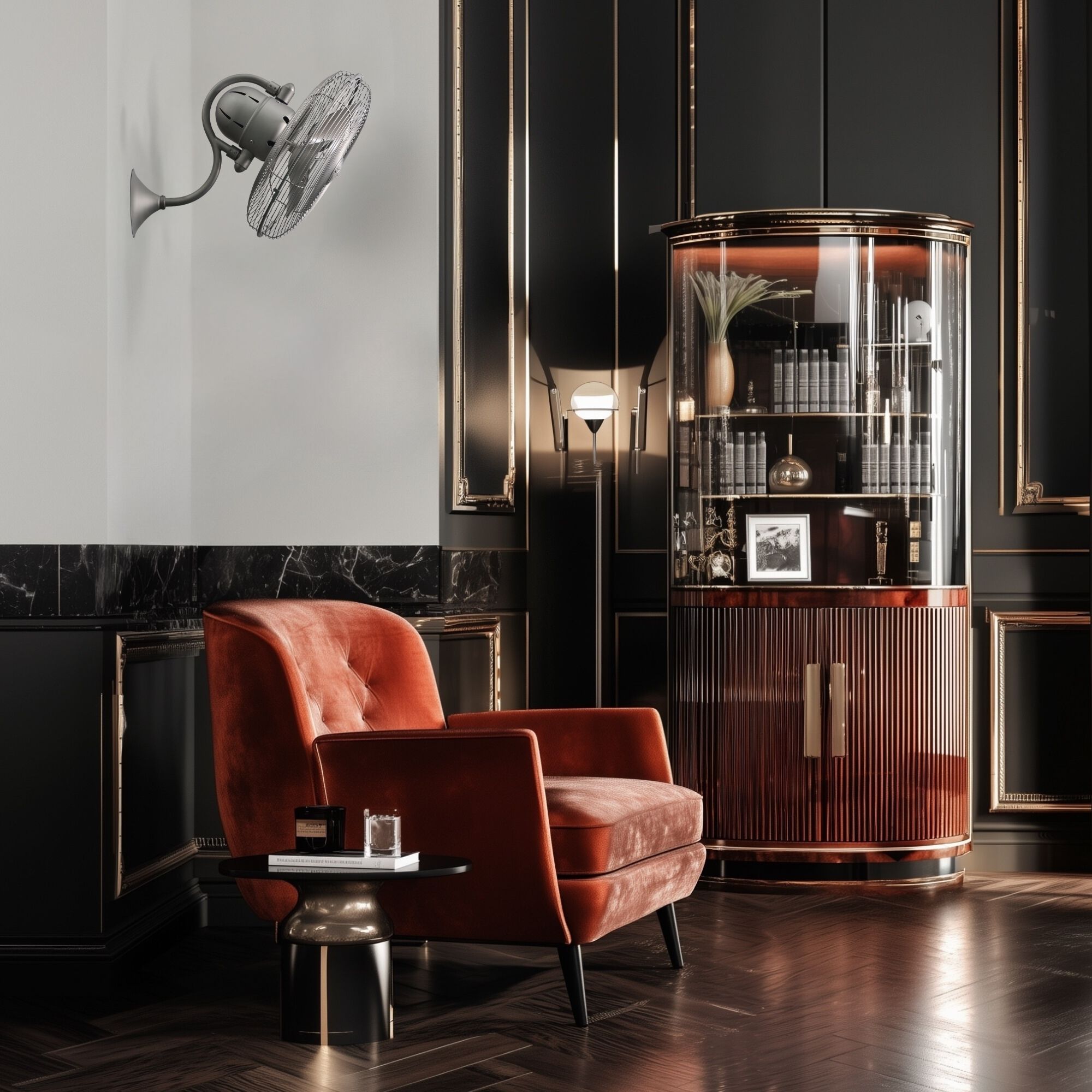 Atlas Laura 19.5 inch Brushed Nickel Oscillating Wall Fan, Atlas