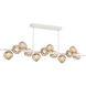 Luna LED 72 inch Salt White Chandelier Ceiling Light in 3000K LED, Floret Inner - Bronze Outer, Twisted Branch