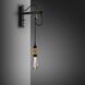 Hooked Wall Light in Graphite / Brass, Nude