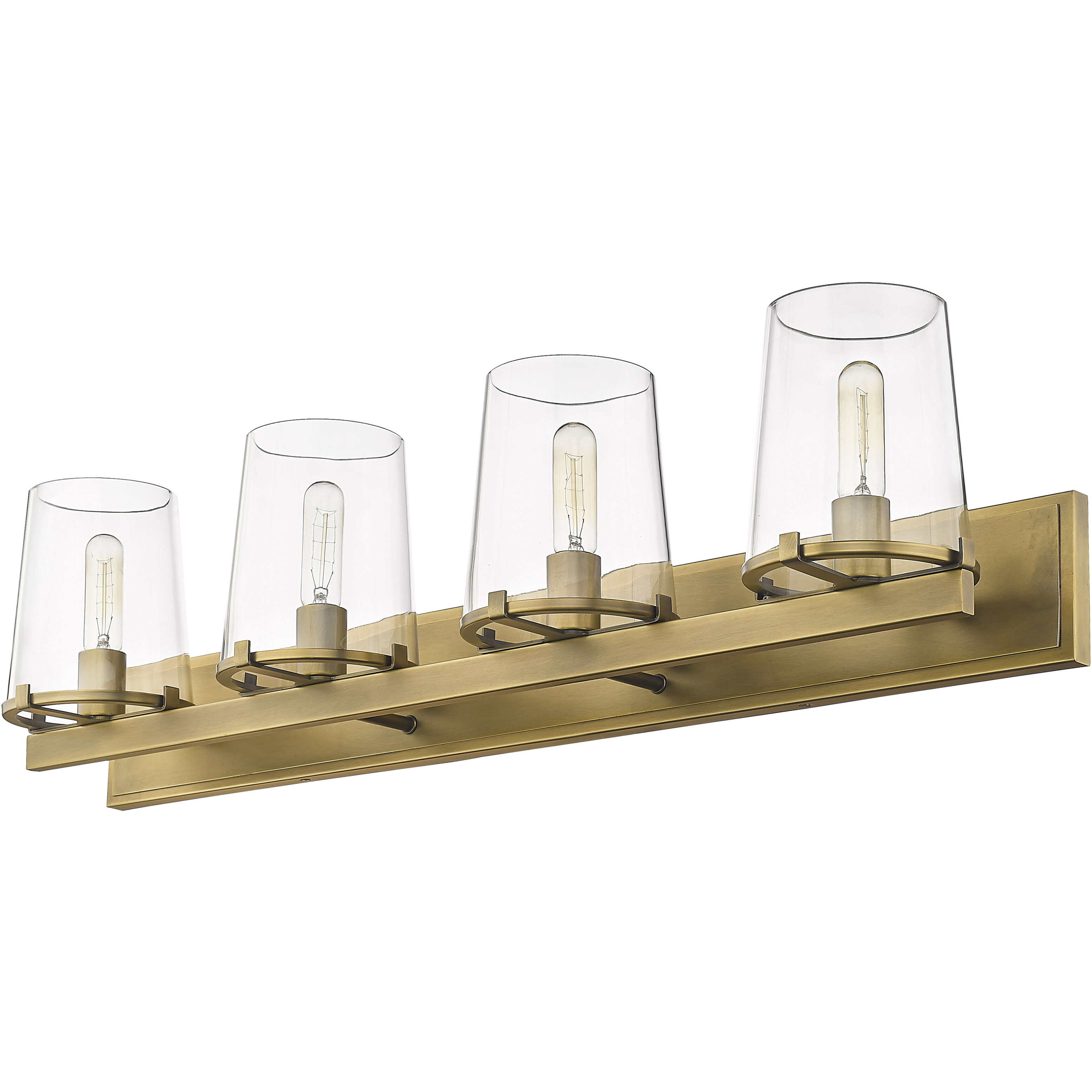 Callista 4 Light 37.5 inch Rubbed Brass Vanity Wall Light