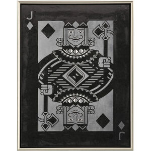Ace / Jack / King / Queen Black and Metallic and White Canvas