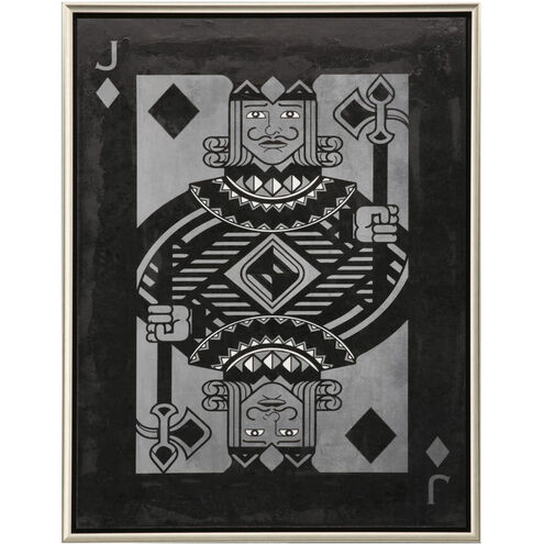 Ace / Jack / King / Queen Black and Metallic and White Canvas