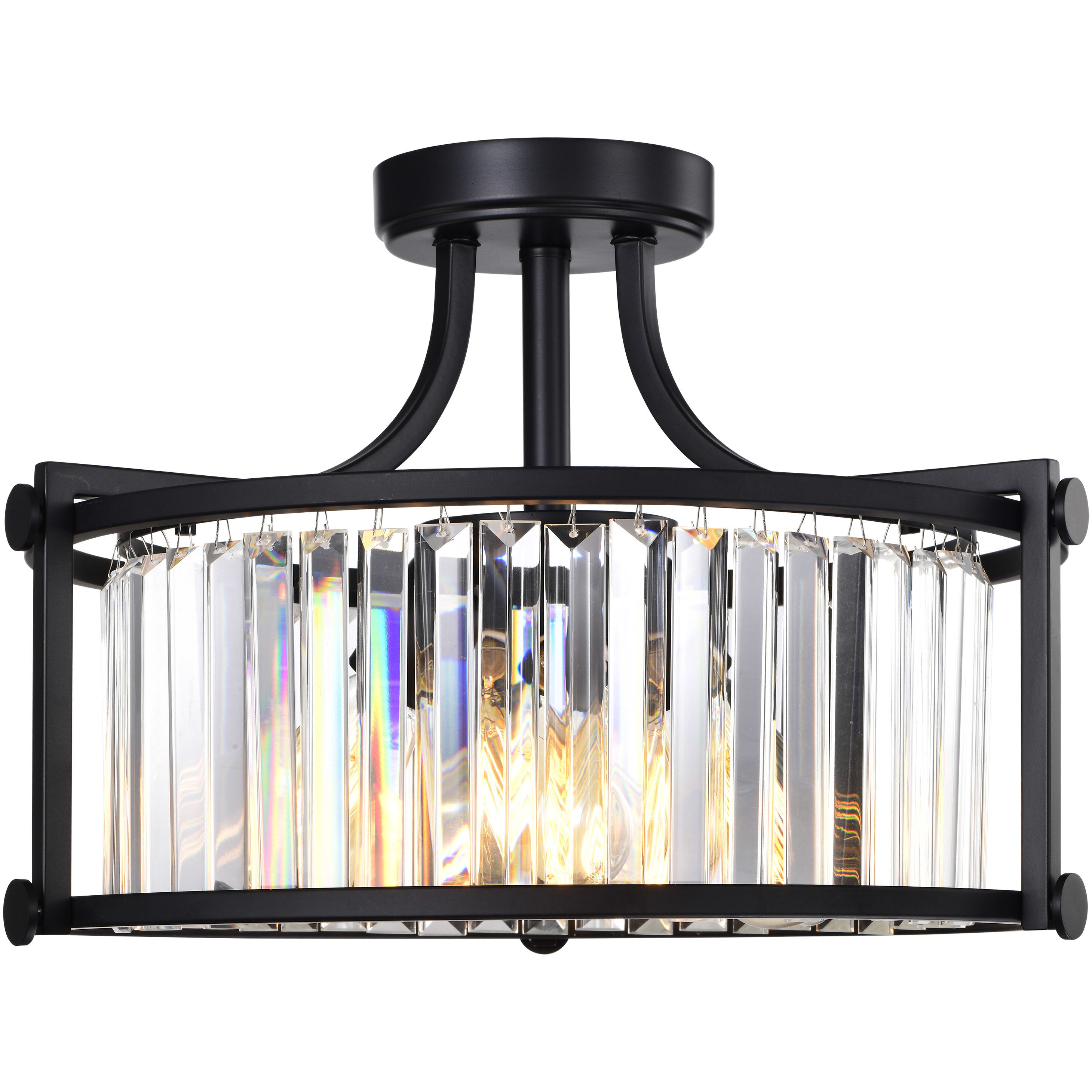 Krys 3 Light 17.75 inch Aged Bronze Semi Flush Mount Ceiling Light