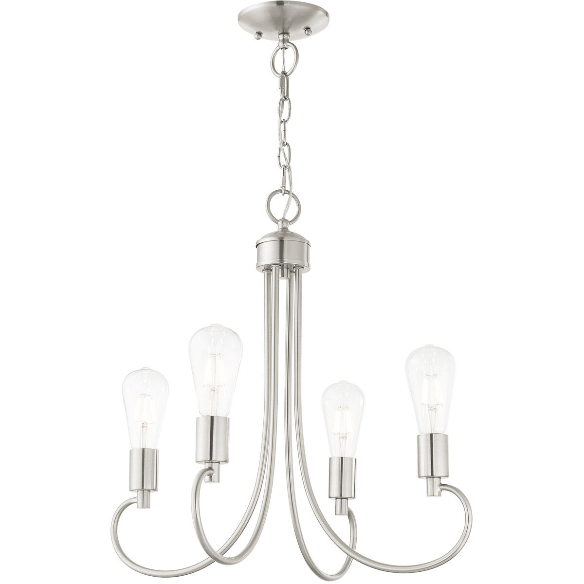 Bari 4 Light 20 inch Brushed Nickel Chandelier Ceiling Light