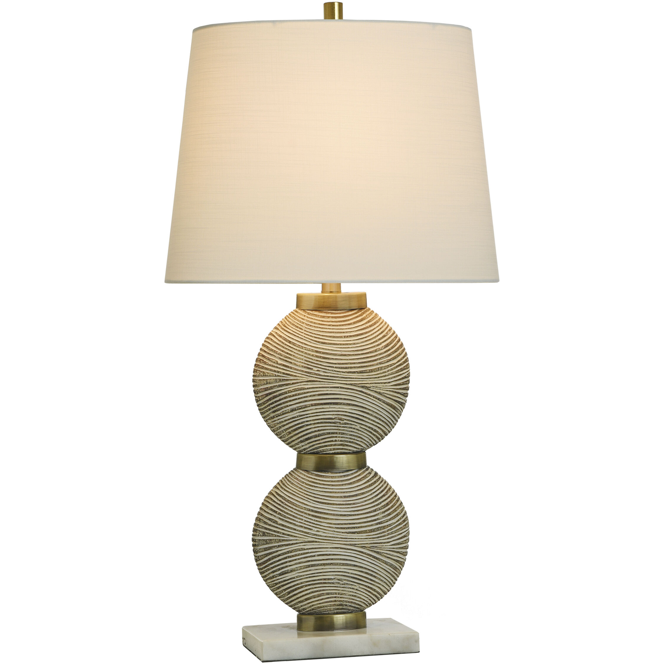 Shallows 33 inch 100.00 watt Cream and Brown Brushed Table Lamp Portable Light