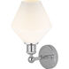 Cindyrella Sconce Wall Light in Polished Chrome, Cased Matte White