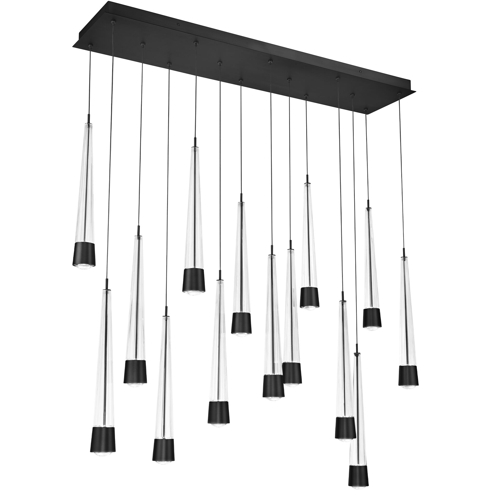 Quill LED 5 inch Black Multi-Light Pendant Ceiling Light, dweLED