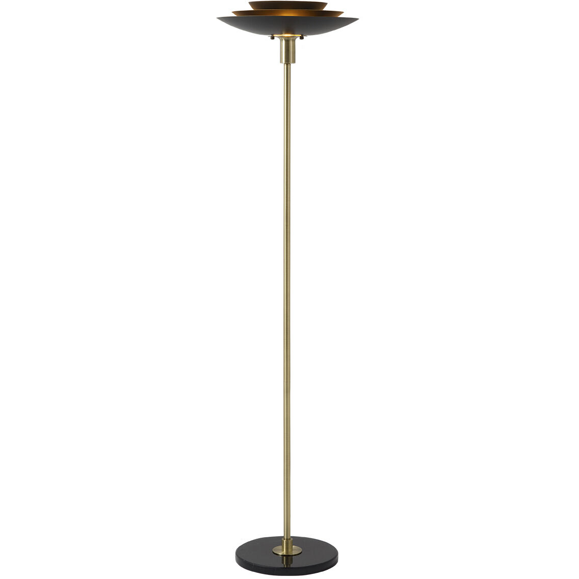 Rancho Mirage 72 inch 60.00 watt Matte Black and Weathered Brass Torchiere Portable Light