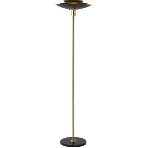 Rancho Mirage 72 inch 60.00 watt Matte Black and Weathered Brass Torchiere Portable Light