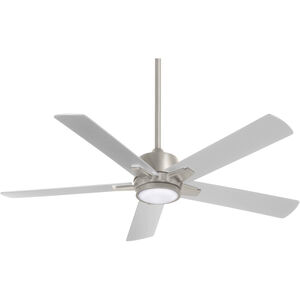 Stout 54 inch Brushed Nickel with Silver Blades Ceiling Fan