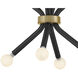 Axton 8 Light 12.5 inch Black with Lacquered Brass Convertible Pendant Ceiling Light