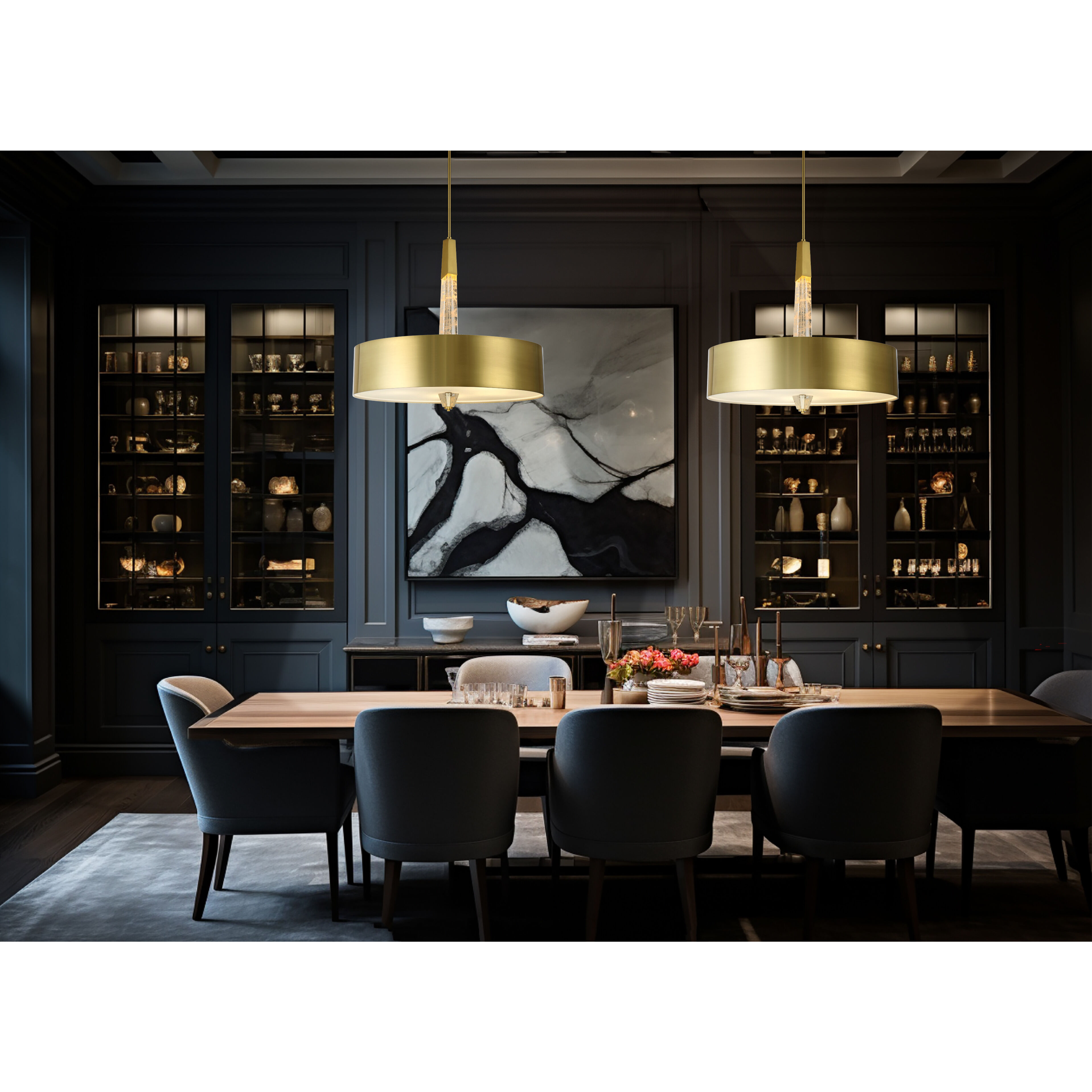 Drifting Droplets LED Vintage Brass Pendant Ceiling Light