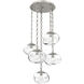 Nova 5 Light 24.2 inch Beige Silver Multi-Pendant Ceiling Light